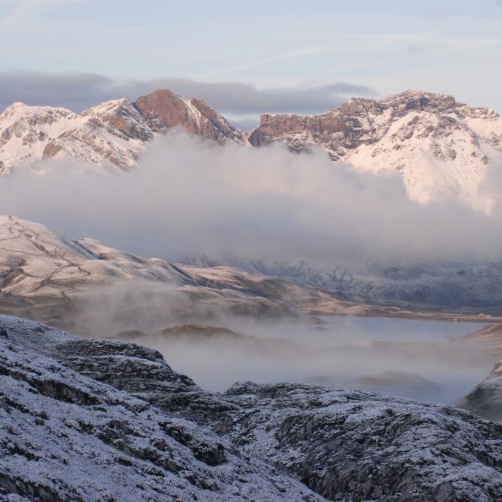 Verschneite Landschaft um den Tannensee